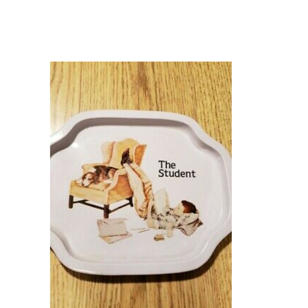 Norman Rockwell The Student Small Tray Vintage